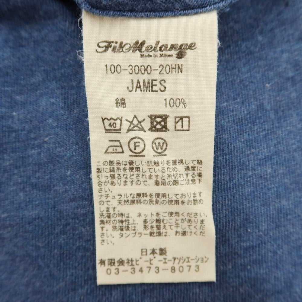 [Used] FilMelange JAMES Cotton Short Sleeve T-Shirt Blue [Size 5] [BLU] [S/S] [Condition Rank B] [Men&