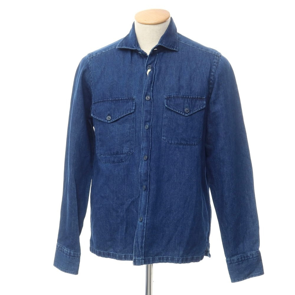 [Used] [Unused] GUY ROVER Denim Semi-wide Collar Casual Shirt Navy [S] [Condition Rank S] [Men&