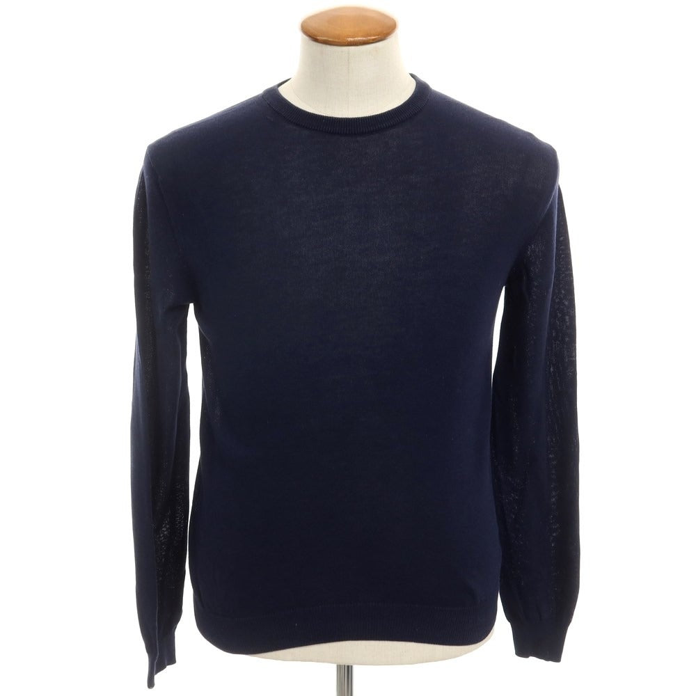 [Used] ZANONE Cotton Crew Neck Long Sleeve Pullover Knit Navy [Size 46] [NVY] [S/S] [Condition Rank C] [Men&