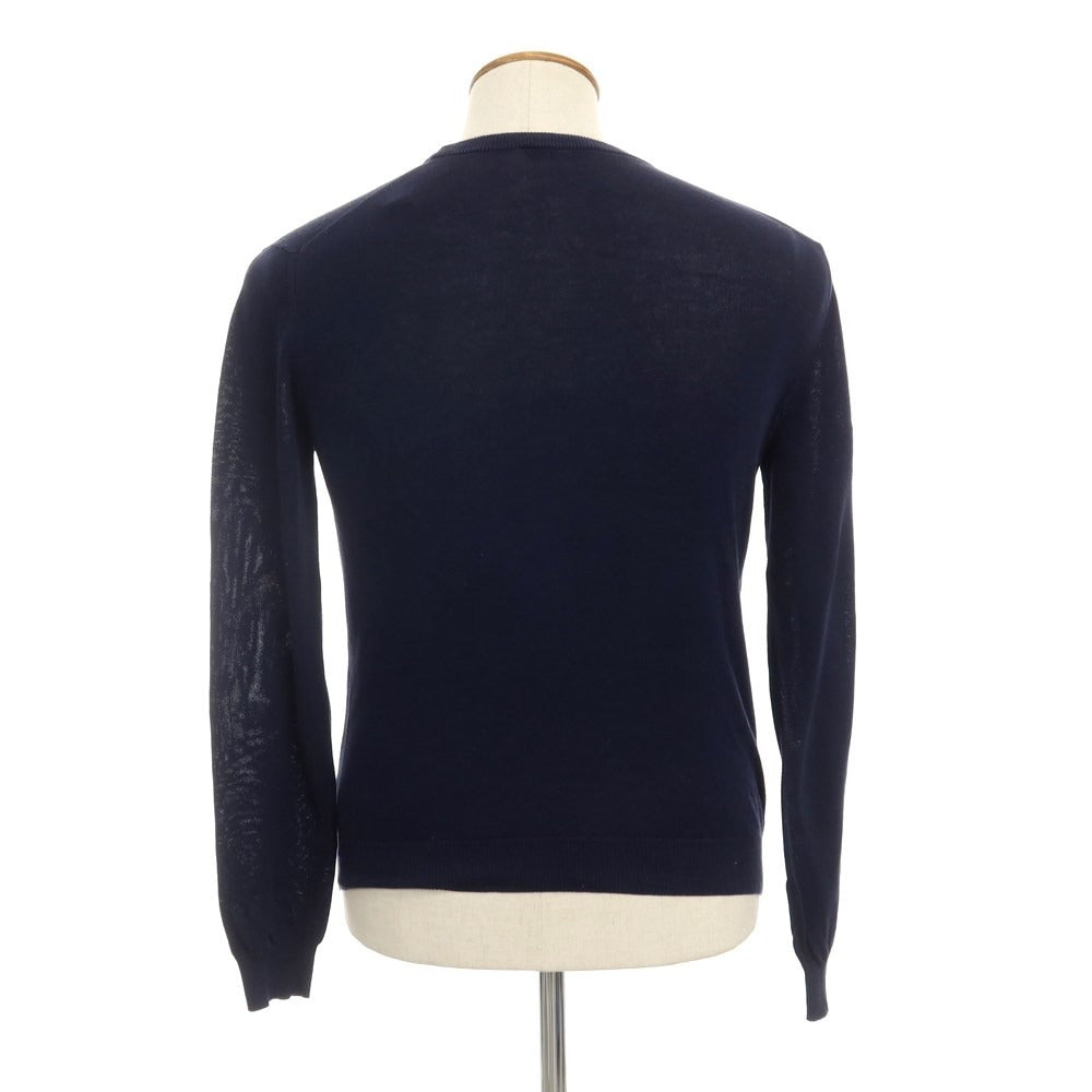 [Used] ZANONE Cotton Crew Neck Long Sleeve Pullover Knit Navy [Size 46] [NVY] [S/S] [Condition Rank C] [Men&