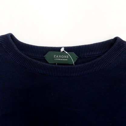 [Used] ZANONE Cotton Crew Neck Long Sleeve Pullover Knit Navy [Size 46] [NVY] [S/S] [Condition Rank C] [Men&