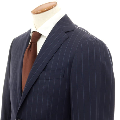 [Used] RING JACKET Wool Striped 3-Button Suit Dark Navy x Light Blue [48] [Condition Rank A] [Men&