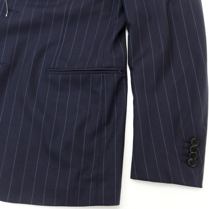 [Used] RING JACKET Wool Striped 3-Button Suit Dark Navy x Light Blue [48] [Condition Rank A] [Men&