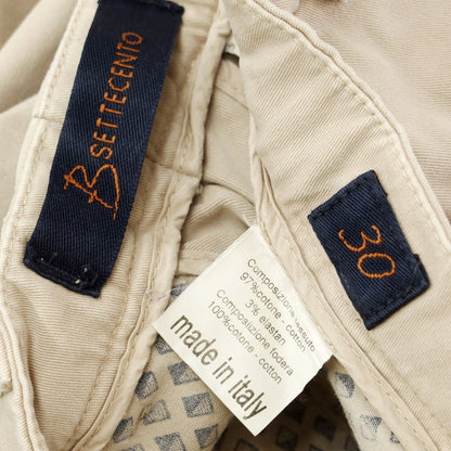 [Used] B SETTECENTO Stretch Cotton Casual Slacks Pants Beige [30] [Condition Rank C] [Men&