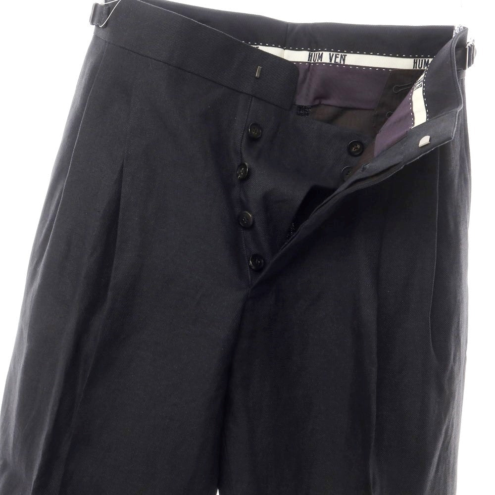 [Used] HUM VENT Spring/Summer 2024 Twill Linen Wide Slacks Pants Navy x Black [2] [Condition Rank A] [Men&