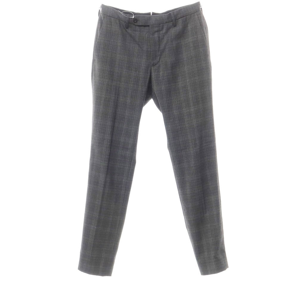 [Used] INCOTEX stretch polyester wool check slacks, grey [46] [Condition: B] [Men&