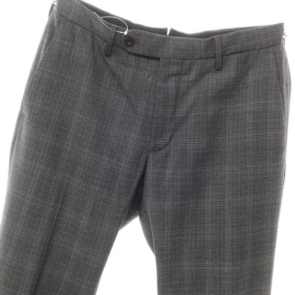 [Used] INCOTEX stretch polyester wool check slacks, grey [46] [Condition: B] [Men&