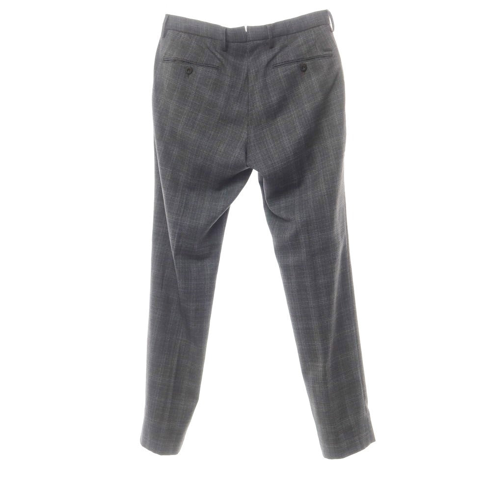 [Used] INCOTEX stretch polyester wool check slacks, grey [46] [Condition: B] [Men&