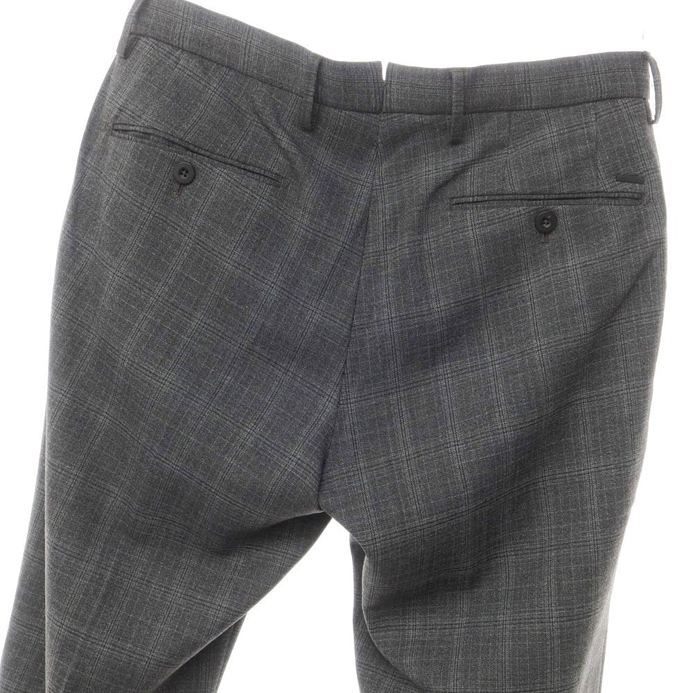 [Used] INCOTEX stretch polyester wool check slacks, grey [46] [Condition: B] [Men&