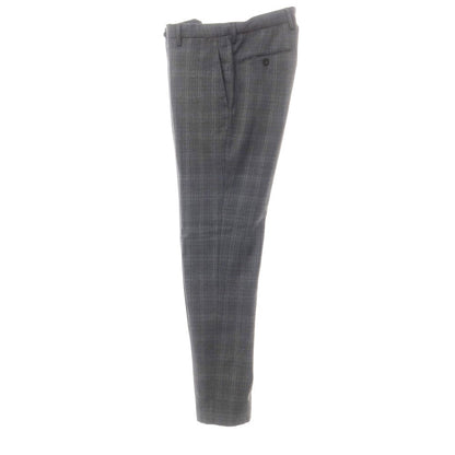 [Used] INCOTEX stretch polyester wool check slacks, grey [46] [Condition: B] [Men&