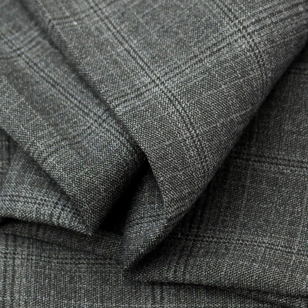 [Used] INCOTEX stretch polyester wool check slacks, grey [46] [Condition: B] [Men&