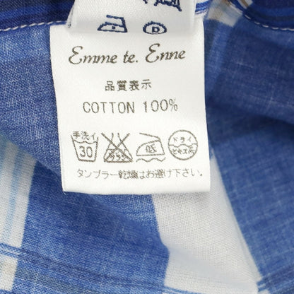 [Used] Emme te. Enne Cotton Check Wide Collar Casual Shirt Navy [S] [Condition Rank B] ​​[Men&