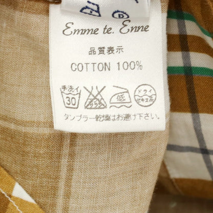 [Used] Emme te. Enne Cotton Check Wide Collar Casual Shirt Brown [S] [Condition Rank B] ​​[Men&