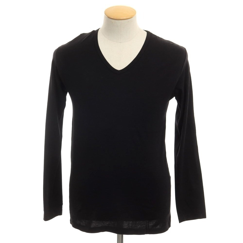 [Used] Sunspel Cotton V-neck long sleeve T-shirt Black [Size S] [BLK] [S/S/A/W] [Condition Rank B] [Men&