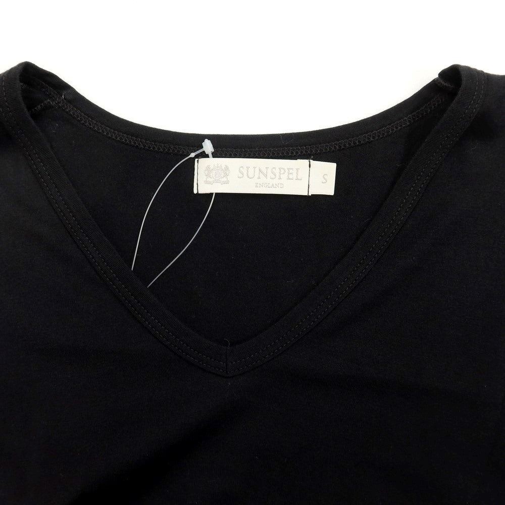 [Used] Sunspel Cotton V-neck long sleeve T-shirt Black [Size S] [BLK] [S/S/A/W] [Condition Rank B] [Men&