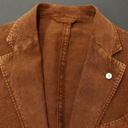 [New] LBM1911 Linen Casual Jacket Brown [44] [Condition Rank N] [Men&