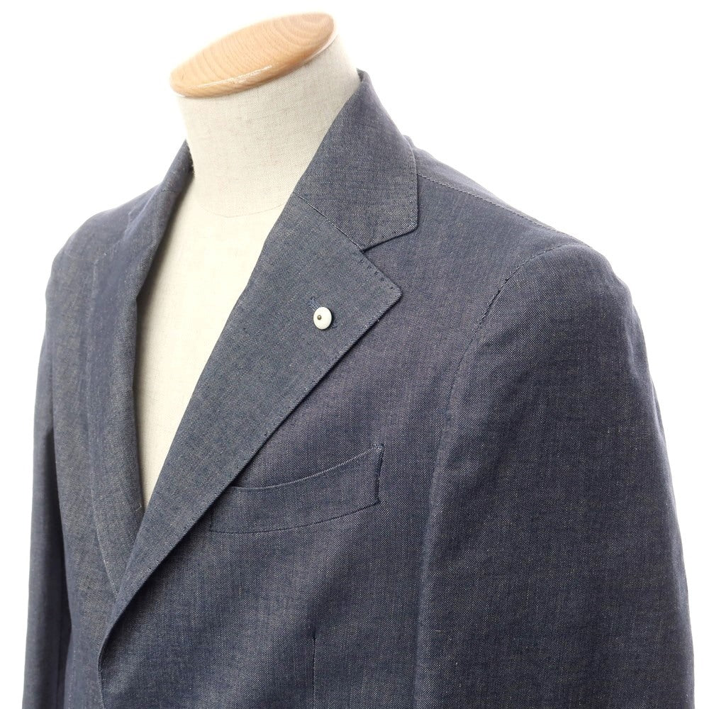 [New] LBM1911 Stretch Cotton Linen Casual Jacket Navy [44] [Condition Rank N] [Men&