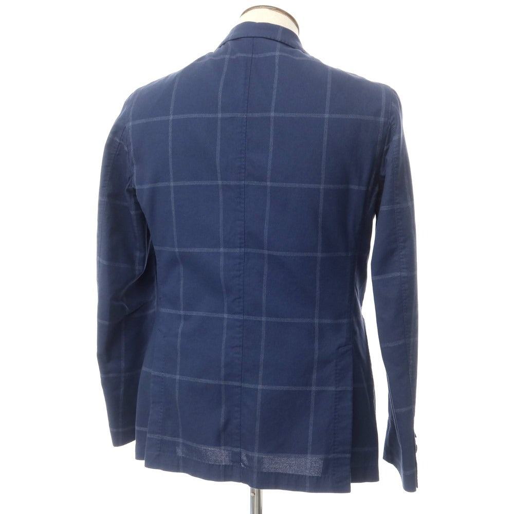 [New] LBM1911 Cotton Check Casual Jacket Navy x Gray [50] [Condition Rank N] [Men&