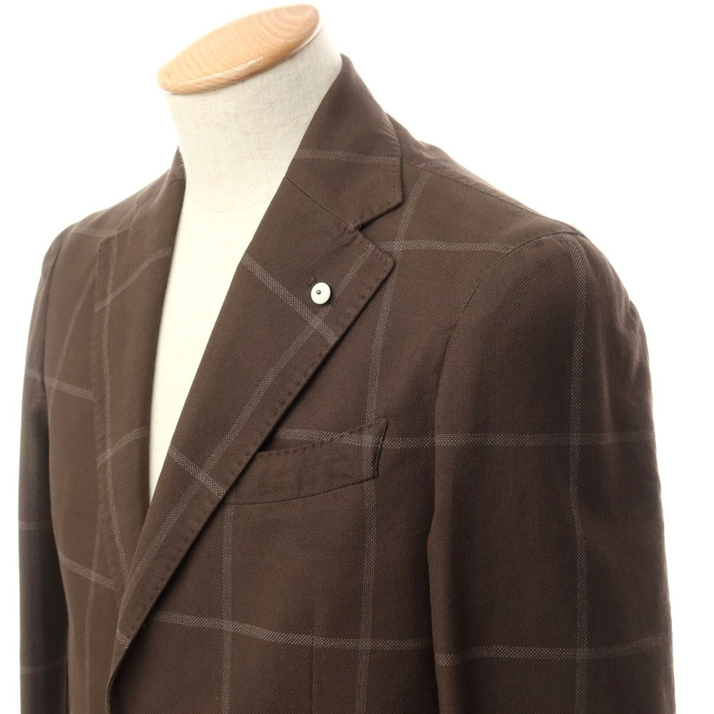 [New] LBM1911 Cotton Check Casual Jacket Brown x Gray [44] [Condition Rank N] [Men&