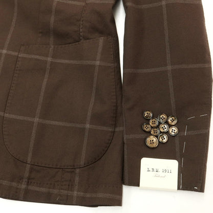 [New] LBM1911 Cotton Check Casual Jacket Brown x Gray [44] [Condition Rank N] [Men&