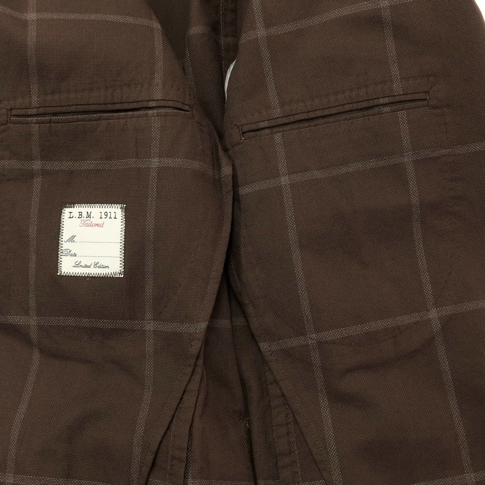 [New] LBM1911 Cotton Check Casual Jacket Brown x Gray [44] [Condition Rank N] [Men&