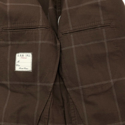 [New] LBM1911 Cotton Check Casual Jacket Brown x Gray [44] [Condition Rank N] [Men&