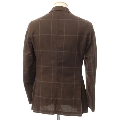 [New] LBM1911 Cotton Check Casual Jacket Brown x Gray [44] [Condition Rank N] [Men&