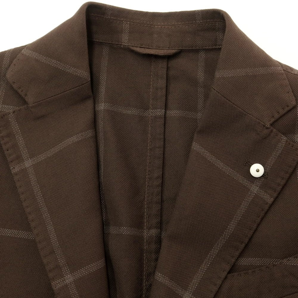 [New] LBM1911 Cotton Check Casual Jacket Brown x Gray [44] [Condition Rank N] [Men&