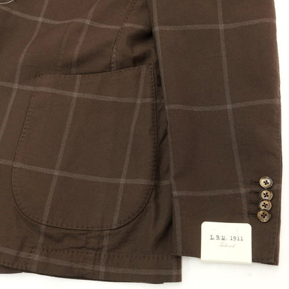 [New] LBM1911 Cotton Check Casual Jacket Brown x Gray [44] [Condition Rank N] [Men&