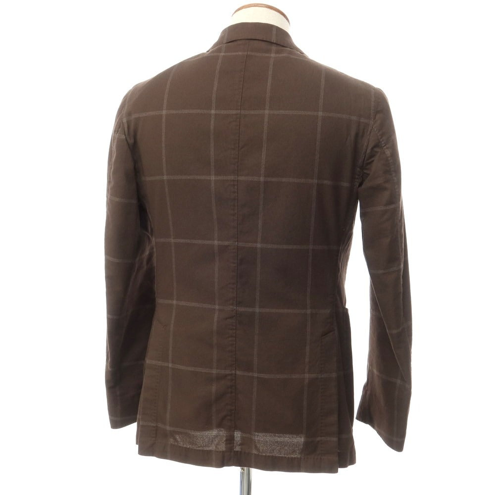 [New] LBM1911 Cotton Check Casual Jacket Brown x Gray [46] [Condition Rank N] [Men&