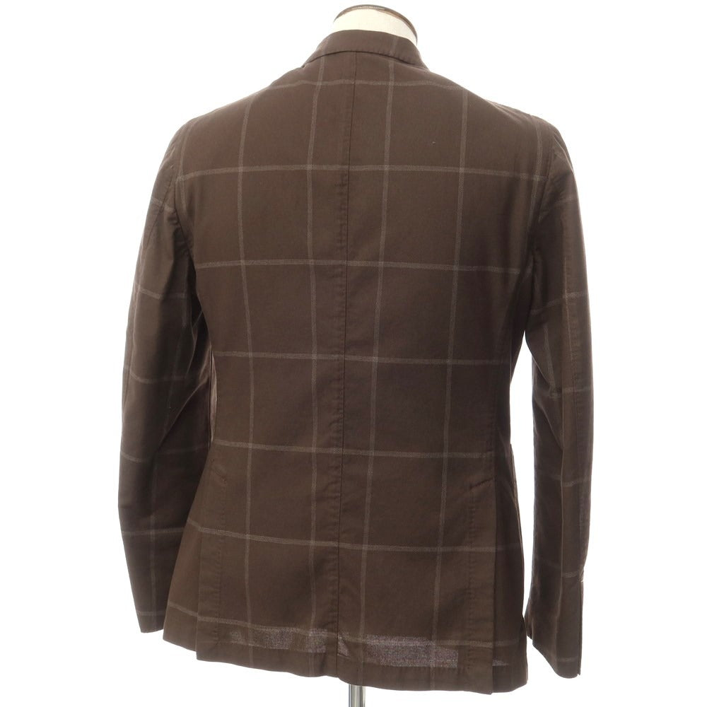 [New Outlet] LBM1911 Cotton Check Casual Jacket Brown x Gray [50] [Condition Rank N-] [Men&