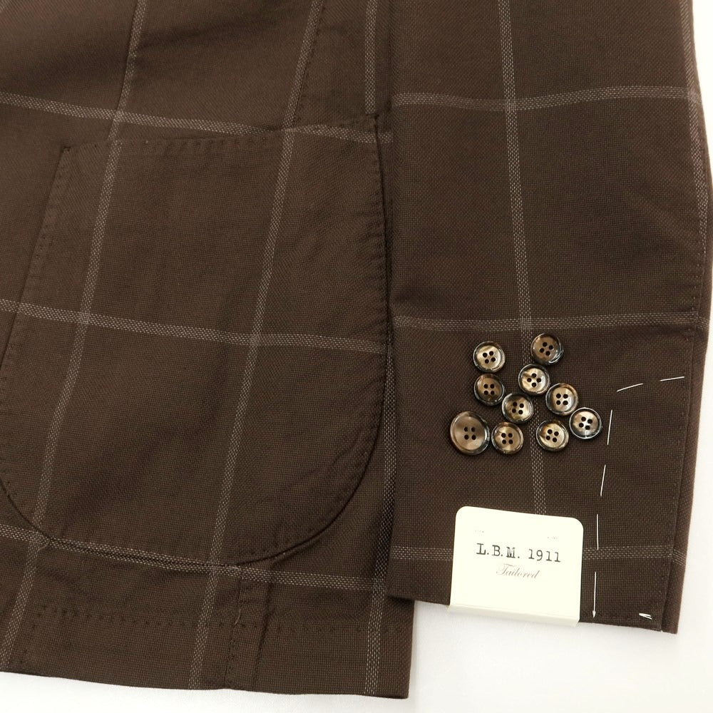 [New Outlet] LBM1911 Cotton Check Casual Jacket Brown x Gray [50] [Condition Rank N-] [Men&