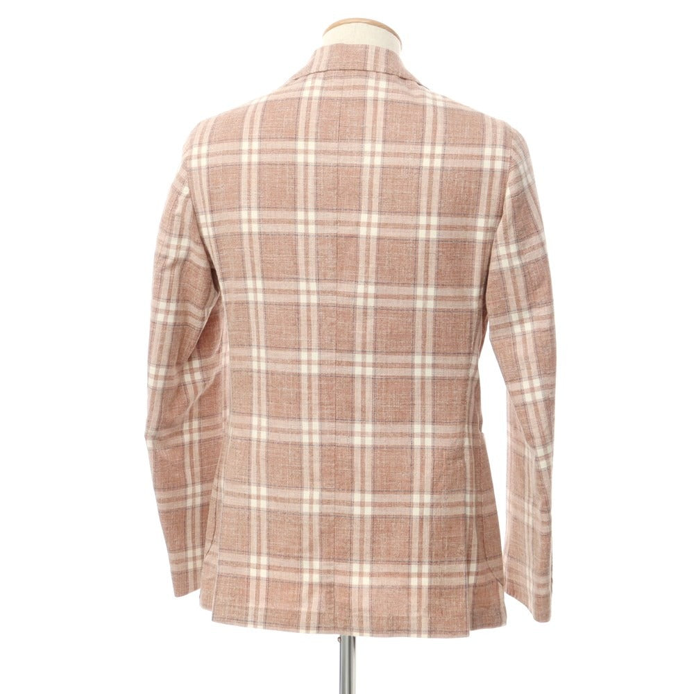 [New] LBM1911 Cotton Check Casual Jacket Terracotta x White [44] [Condition Rank N] [Men&