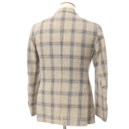 [New] LBM1911 Cotton Check Casual Jacket Khaki Beige x Navy [46] [Condition Rank N] [Men&