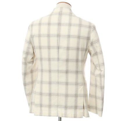 [New] LBM1911 Cotton Check Casual Jacket Off-white x Grayish Brown [46] [Condition Rank N] [Men&