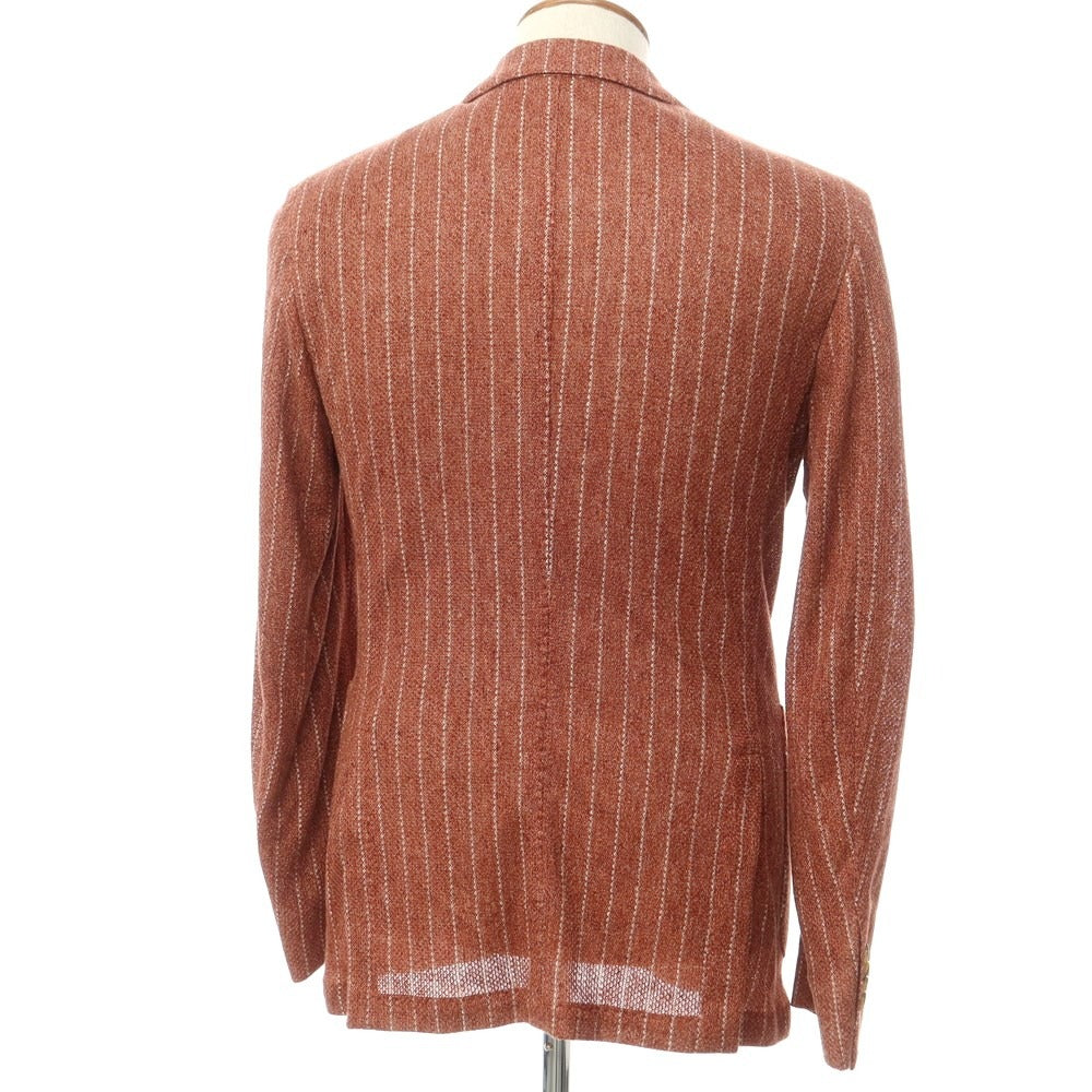 [New] LBM1911 Linen Stripe Casual Jacket
 Red brown x off white [Size 48] [BRW] [S/S] [Condition rank N] [Men&