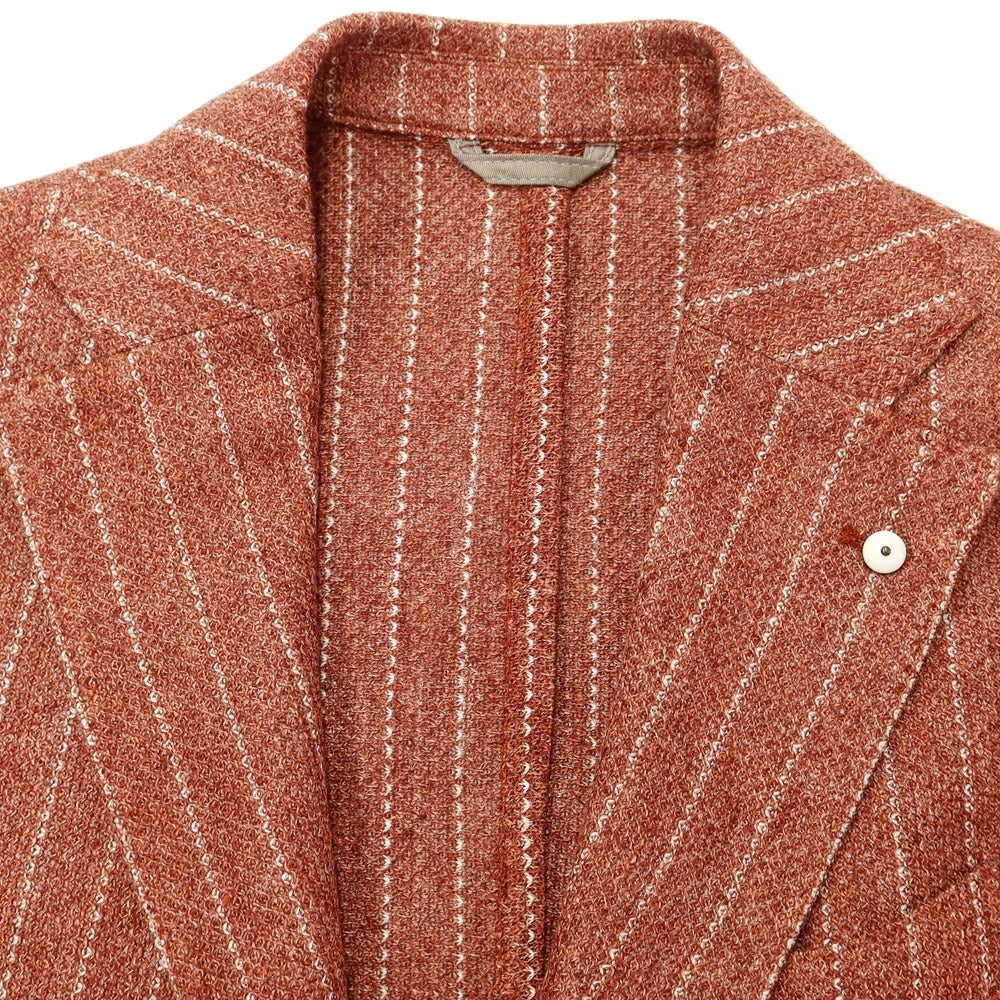 [New] LBM1911 Linen Stripe Casual Jacket
 Red brown x off white [Size 48] [BRW] [S/S] [Condition rank N] [Men&