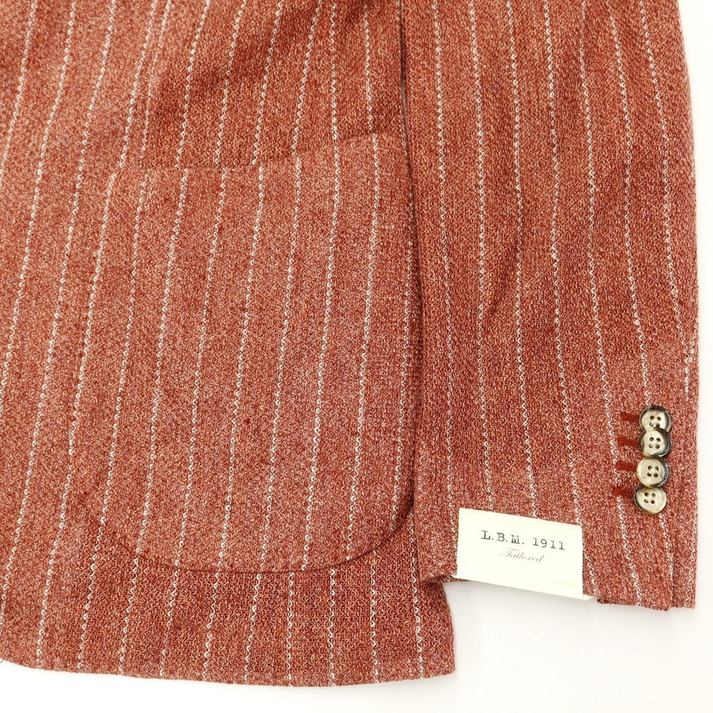 [New] LBM1911 Linen Stripe Casual Jacket
 Red brown x off white [Size 48] [BRW] [S/S] [Condition rank N] [Men&