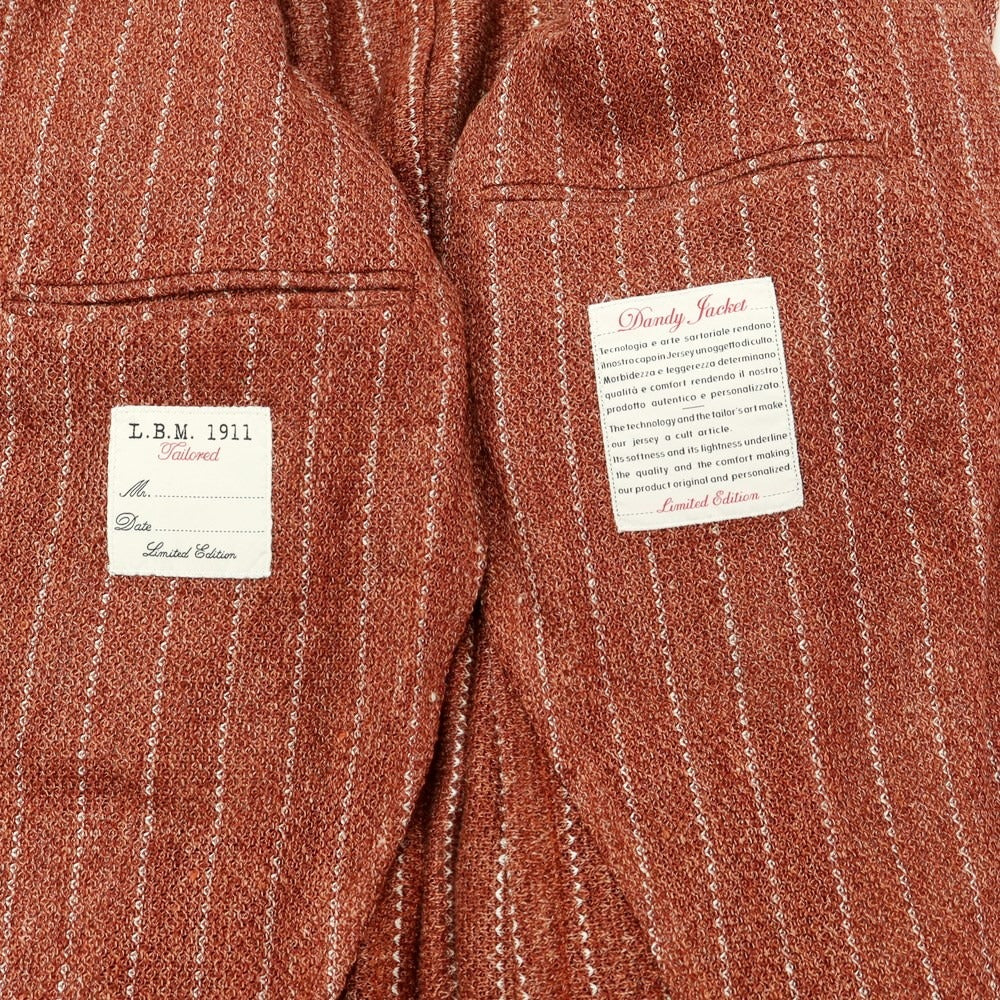 [New] LBM1911 Linen Stripe Casual Jacket
 Red brown x off white [Size 48] [BRW] [S/S] [Condition rank N] [Men&