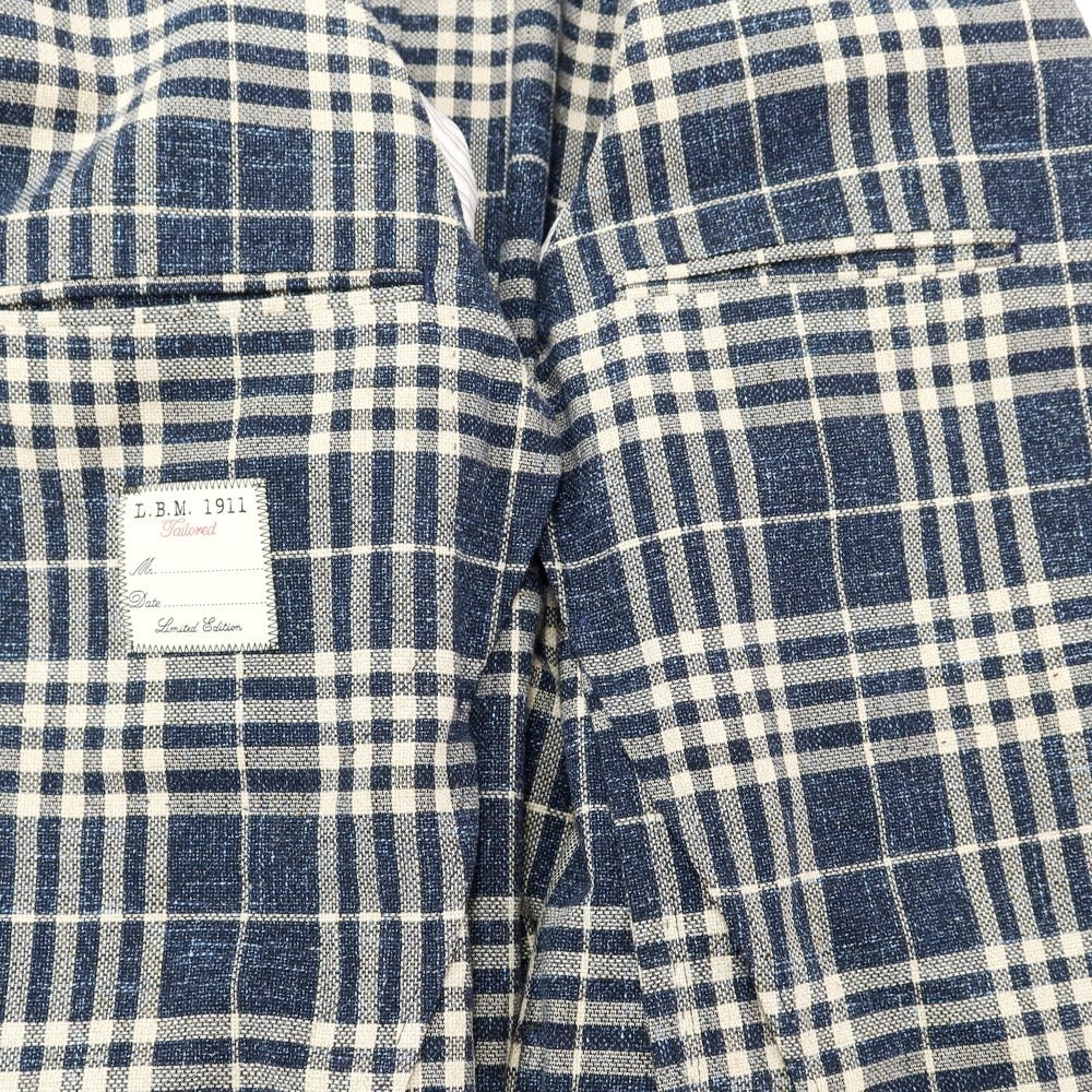 [New] LBM1911 Cotton Linen Check Casual Jacket
 Light navy x off-white [Size 46] [NVY] [S/S] [Condition rank N] [Men&