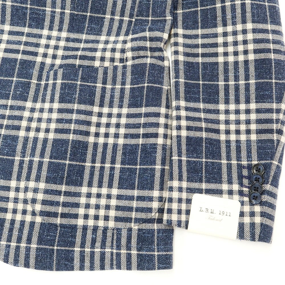 [New] LBM1911 Cotton Linen Check Casual Jacket
 Light navy x off white [Size 48] [NVY] [S/S] [Condition rank N] [Men&