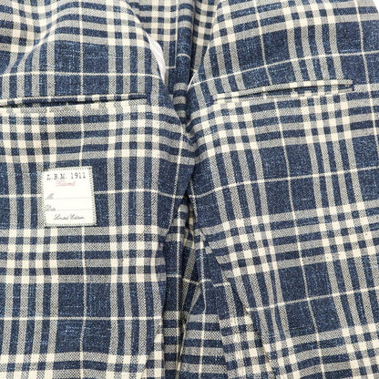 [New] LBM1911 Cotton Linen Check Casual Jacket
 Light navy x off-white [Size 50] [NVY] [S/S] [Condition rank N] [Men&