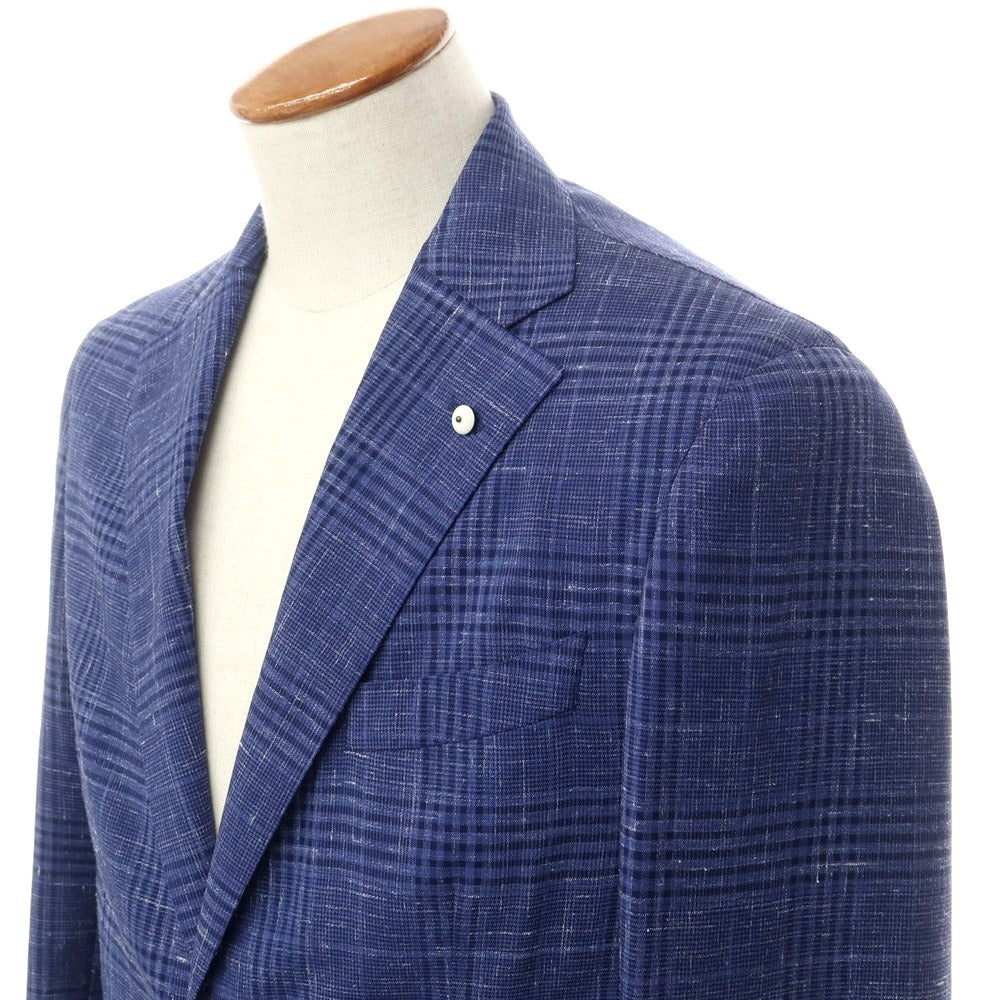 [New] LBM1911 Wool Linen Check 2B Casual Jacket Navy [Size 46] [NVY] [S/S] [Condition Rank N] [Men&