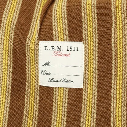 [New] LBM1911 Mid-gauge cotton striped knit jacket, brown x yellow [50] [Condition rank N] [Men&