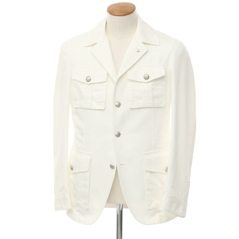 [New Outlet] LBM1911 Cotton Linen Safari Jacket White [46] [Condition Rank N-] [Men&