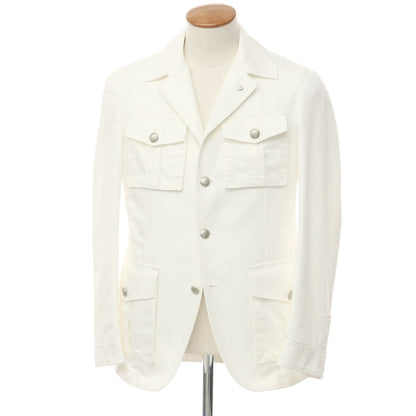 [New Outlet] LBM1911 Cotton Linen Safari Jacket White [46] [Condition Rank N-] [Men&