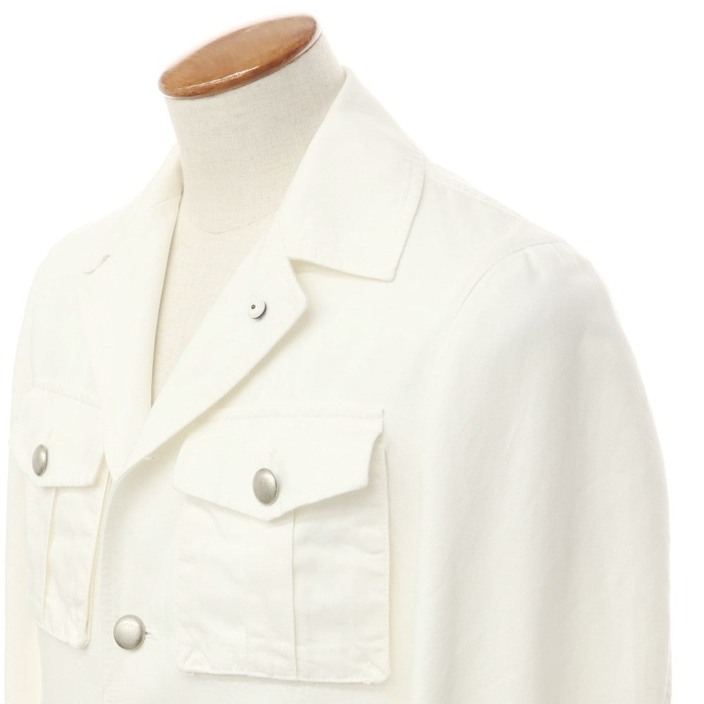 [New Outlet] LBM1911 Cotton Linen Safari Jacket White [46] [Condition Rank N-] [Men&