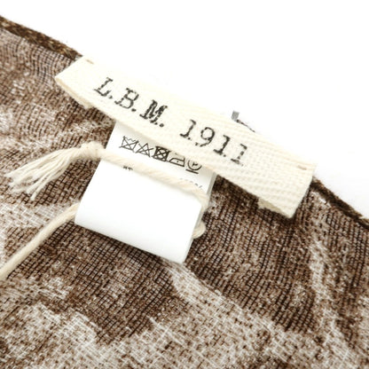 [New] LBM1911 Linen Print Stole Brown x White [Condition Rank N] [Men&