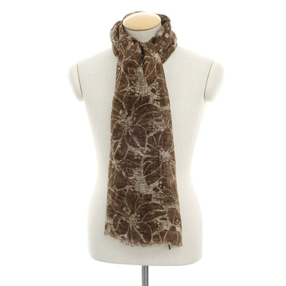 [New] LBM1911 Linen Print Stole Brown x White [Condition Rank N] [Men&