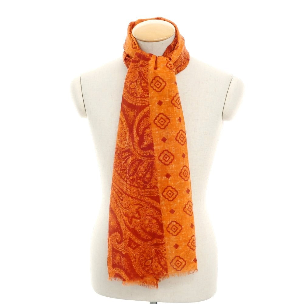 [New] LBM1911 Cotton Printed Stole Orange x Red [Condition Rank N] [Men&